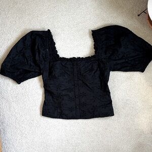 GAP Cotton Eyelet Puff Sleeve Blouse